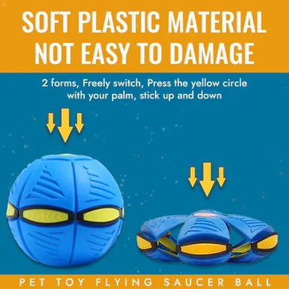 Luxora Flying Saucer Ball Dog Toy with Flashing Light