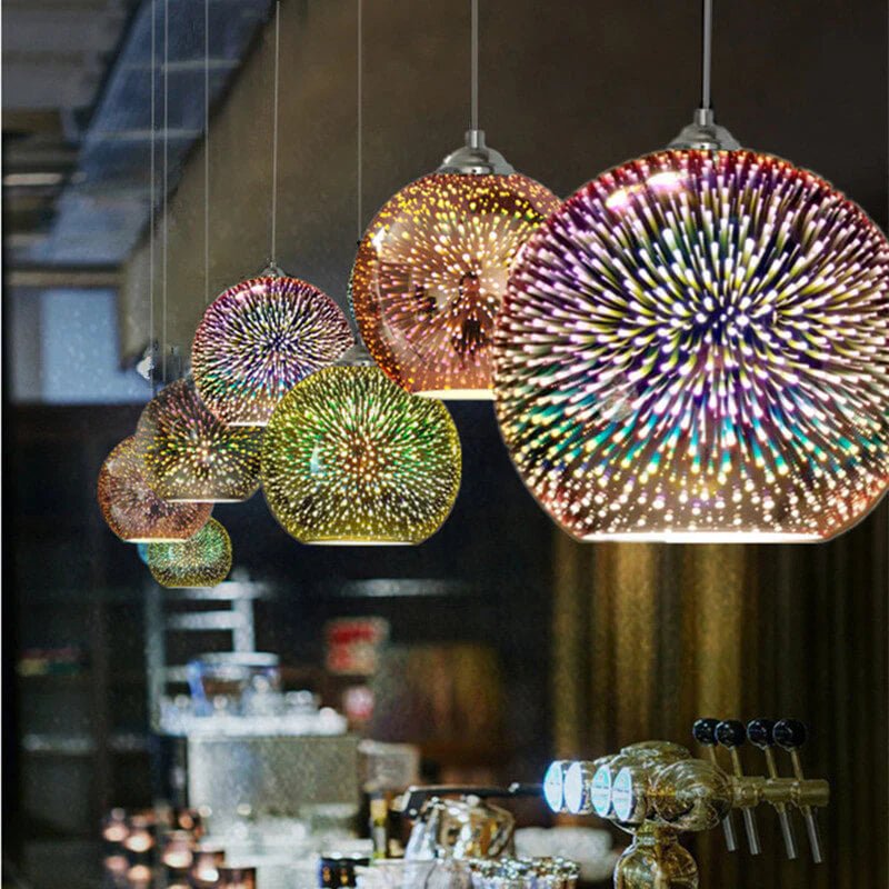 3D Firework Glass Pendant Light 3