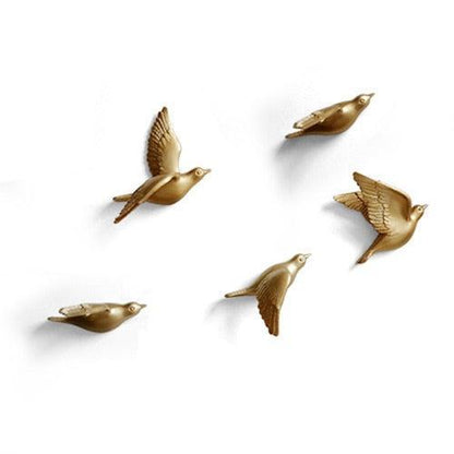 RoyaleGlow 3D Flying Bird Wall Art Set - Elegant Resin Sculptures for Home Decor-Royale Basic