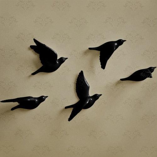 RoyaleGlow 3D Flying Bird Wall Art Set - Elegant Resin Sculptures for Home Decor-Royale Basic