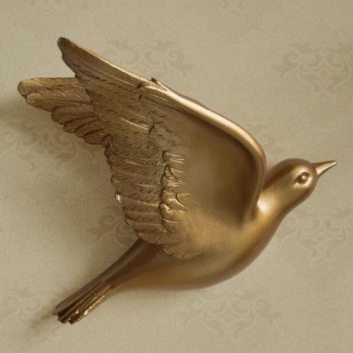 RoyaleGlow 3D Flying Bird Wall Art Set - Elegant Resin Sculptures for Home Decor-Royale Basic
