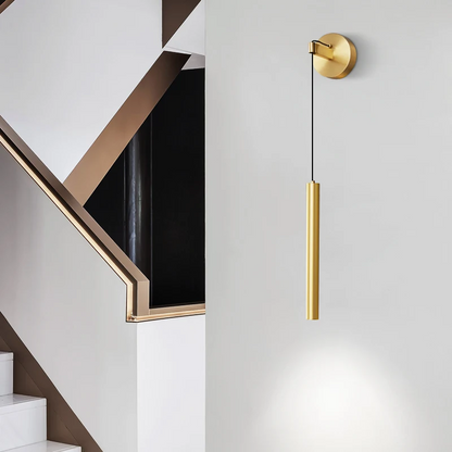 Royaleva Minimalist Wall Lamp Sconce in Brushed Gold Finish for Living Room and Hallway