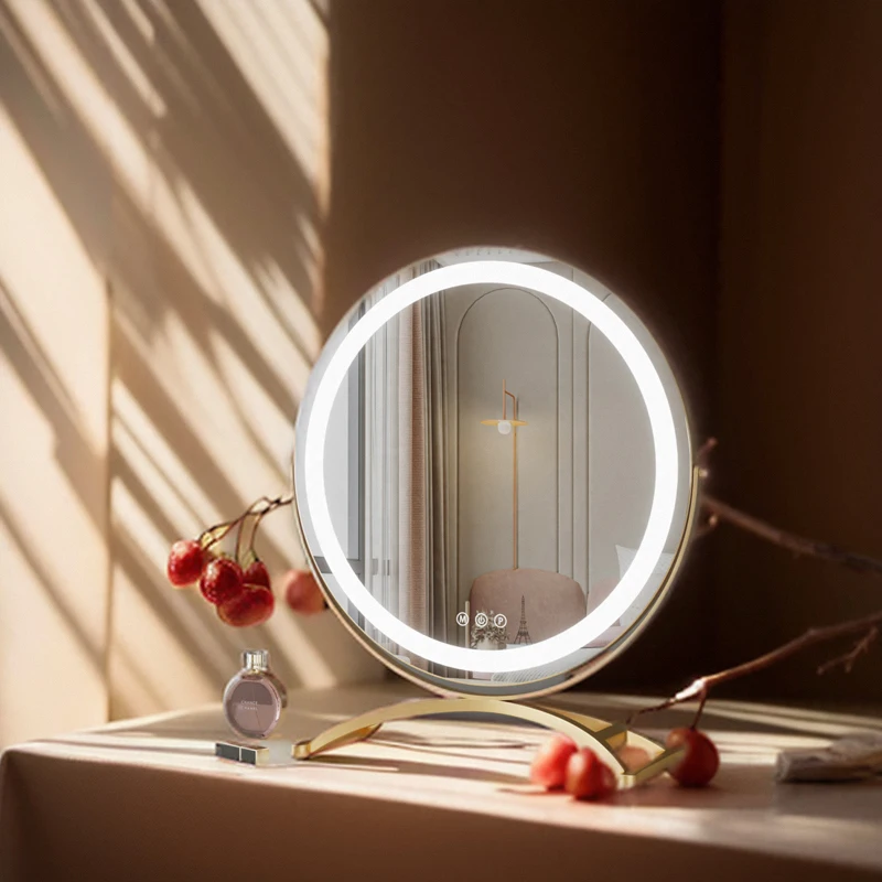 RoyaleGlow Round LED Vanity Mirror with Smart Touch & 360° Rotation