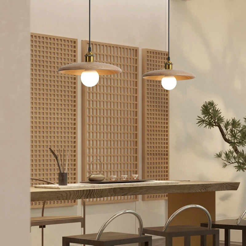Rayvia Premium Modern Wood Pendant Light - Contemporary Hanging Home Lighting Design