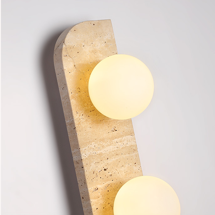 Royelux Natural Travertine Wall Sconce Modern Stone LED Wall Light