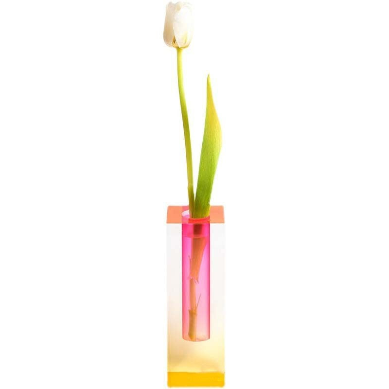 Royelux Gradient Acrylic Vase Modern Geometric Table Decor