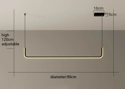 Royelux Modern Linear LED Pendant Light For Kitchen Island And Dining Room