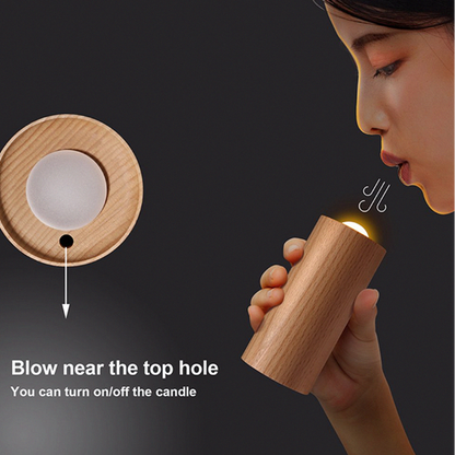 LuxRoyale Minimalist Wood LED Lamp- USB Rechargeable Warm Ambient Light