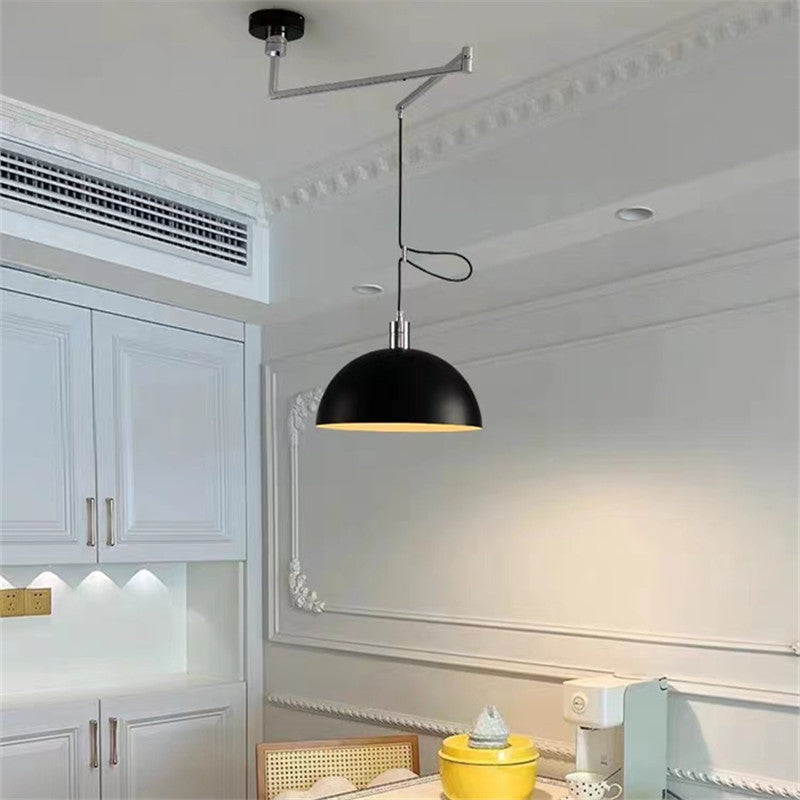 RoyaleGlow Modern Dome Pendant Light with Adjustable Swing Arm
