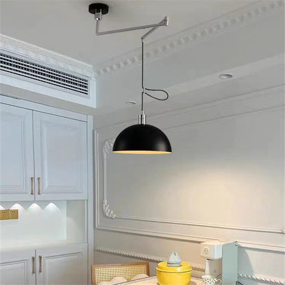 RoyaleGlow Modern Dome Pendant Light with Adjustable Swing Arm