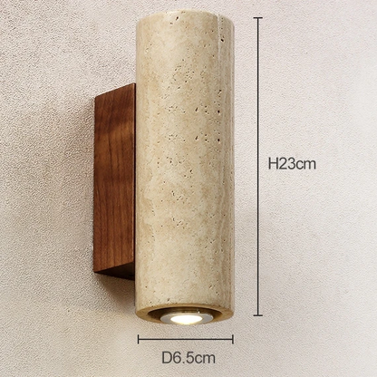 RoyaleGlow Travertine Stone LED Wall Sconce - Minimalist Up And Down Light