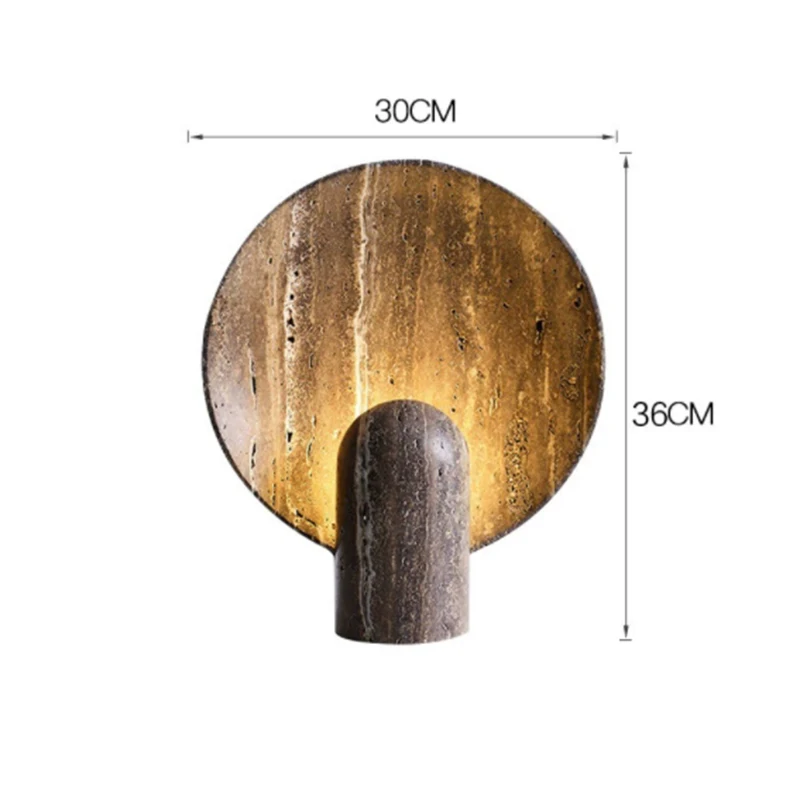 LuxRoyale Travertine Table Lamp Natural Stone Warm Ambient Light