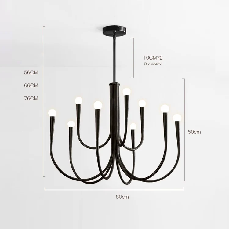 Royelux Modern Chandelier Light - Mid Century French Lighting for Dining, Living room