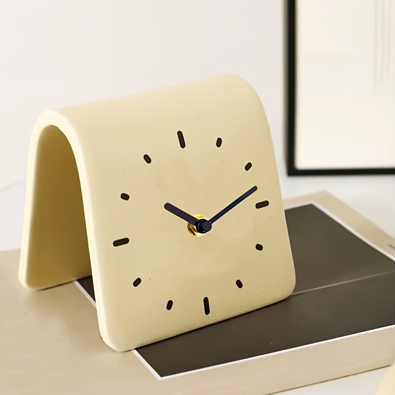 Rayvia Silent Ceramic Desk Clock - Modern Nordic Home Office Tabletop Clock