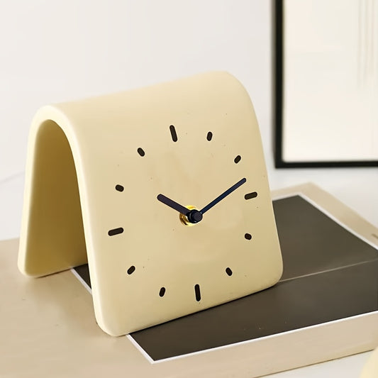 Rayvia Silent Ceramic Desk Clock - Modern Nordic Home Office Tabletop Clock