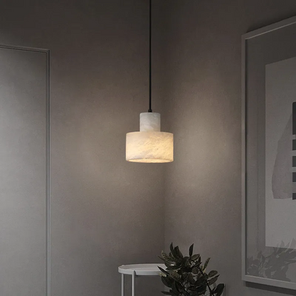 LuxRoyale Alabaster Stone Pendant Light - Adjustable Hanging Lamp