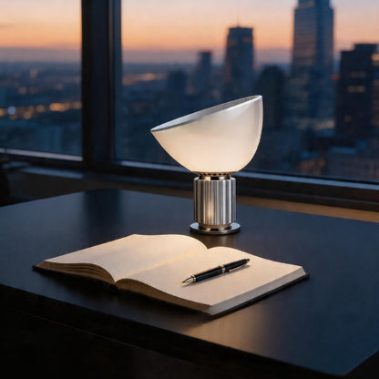 RoyaleGlow Industrial Table Lamp - Adjustable Clear Glass & Black Metal Base