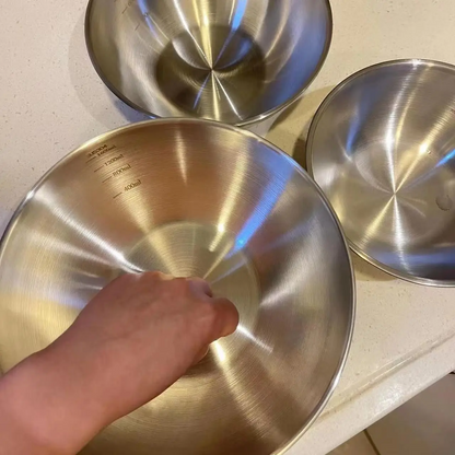 Royelux Premium Stainless Steel Mixing Bowls - Modern 5 Piece Elegant Nesting Set