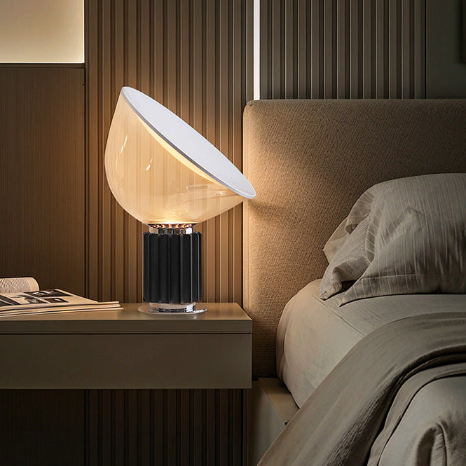 RoyaleGlow Industrial Table Lamp - Adjustable Clear Glass & Black Metal Base