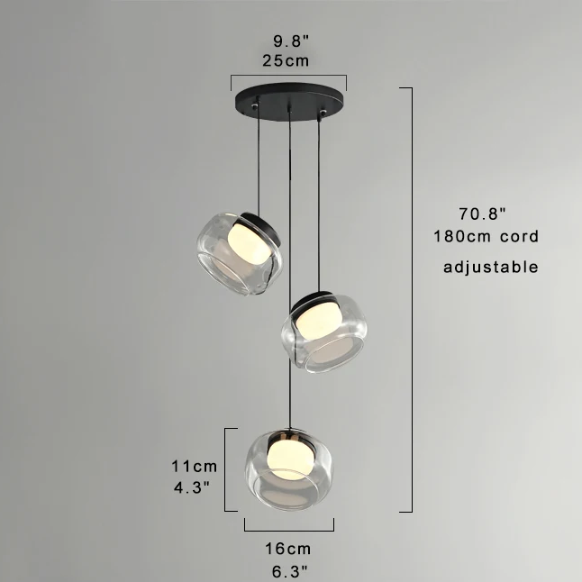 RoyaleGlow Modern Glass Globe Pendant Light Alabaster LED Lamp