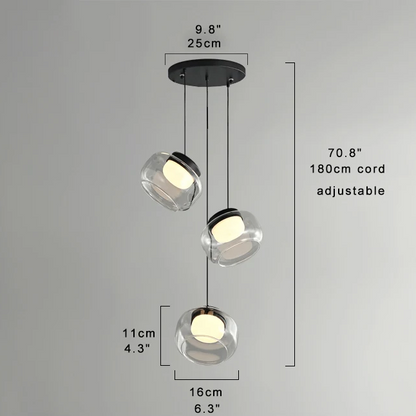 RoyaleGlow Modern Glass Globe Pendant Light Alabaster LED Lamp