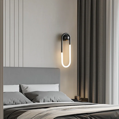 LuxRoyale Sculptural Loop Silhouette Wall Lamp in Brass Finish
