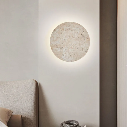 Royelux Minimal Wall Lamp With Natural Stone Texture WabiSabi Style For Calming Ambience