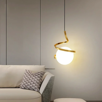 LuxRoyale Nordic LED Pendant Light With Glass Orb