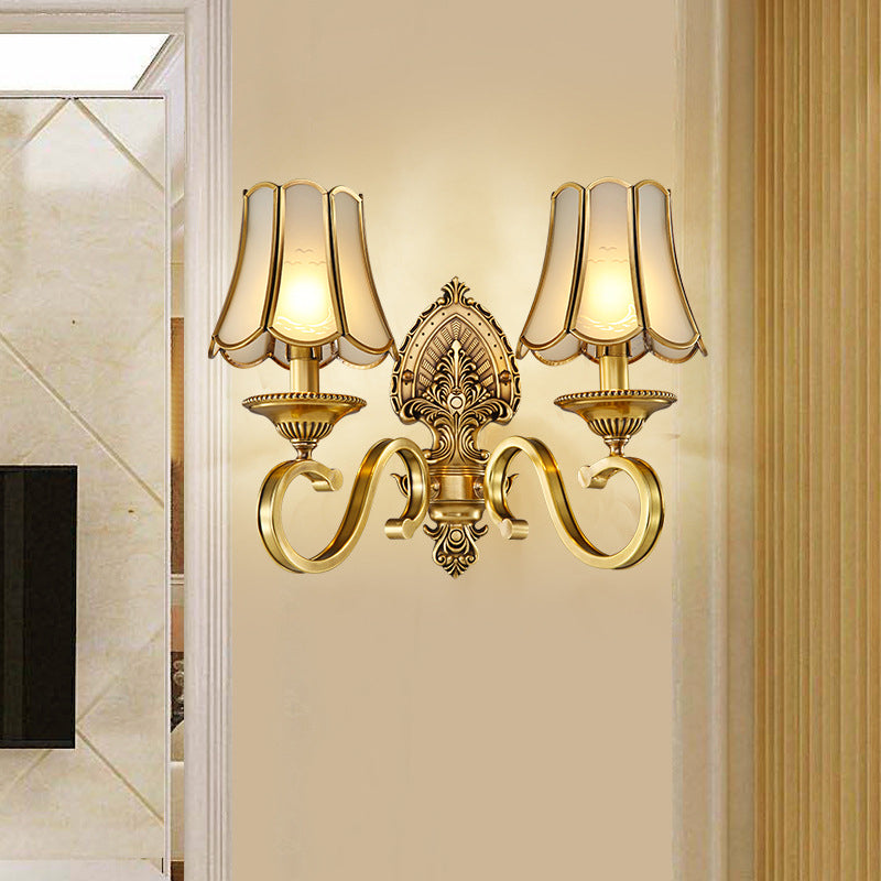 RoyaleGlow Vintage Gold Ornate Wall Sconce-Elegant Luxury Interior Lighting Fixture