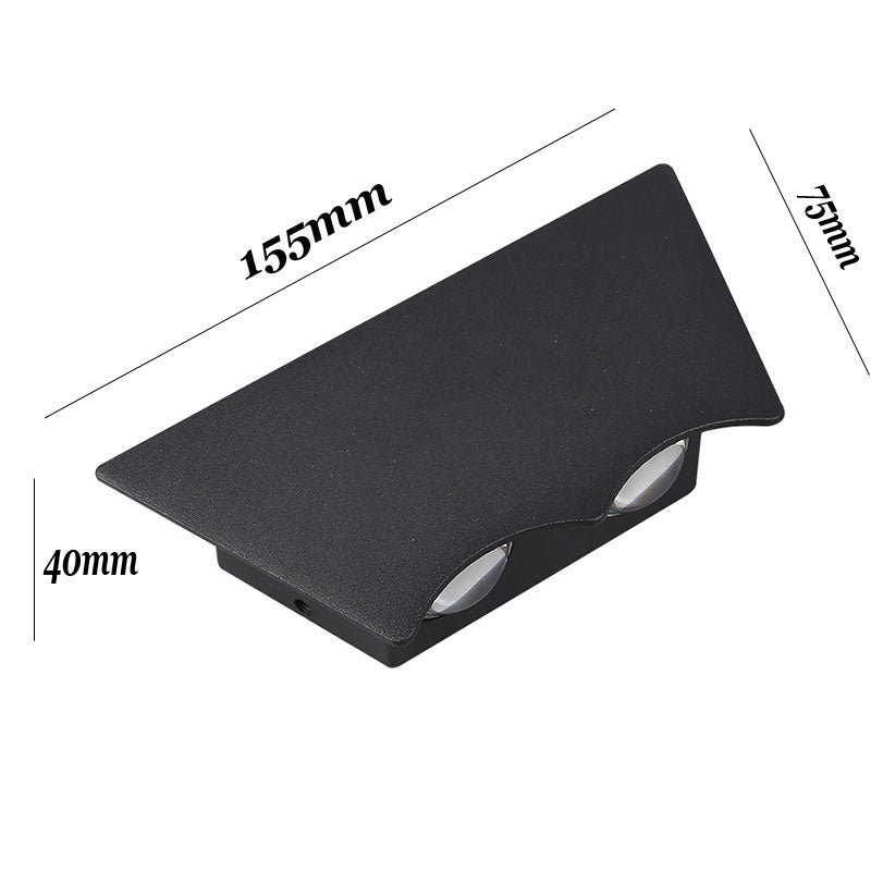 RoyaleGlow Modern Black Outdoor LED Wall Sconce - IP65 Waterproof Up Down Light