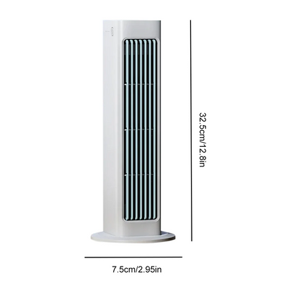 Royelux Bladeless Rechargeable Tower Fan with Remote Control & 3 Speeds for Quiet Cooling