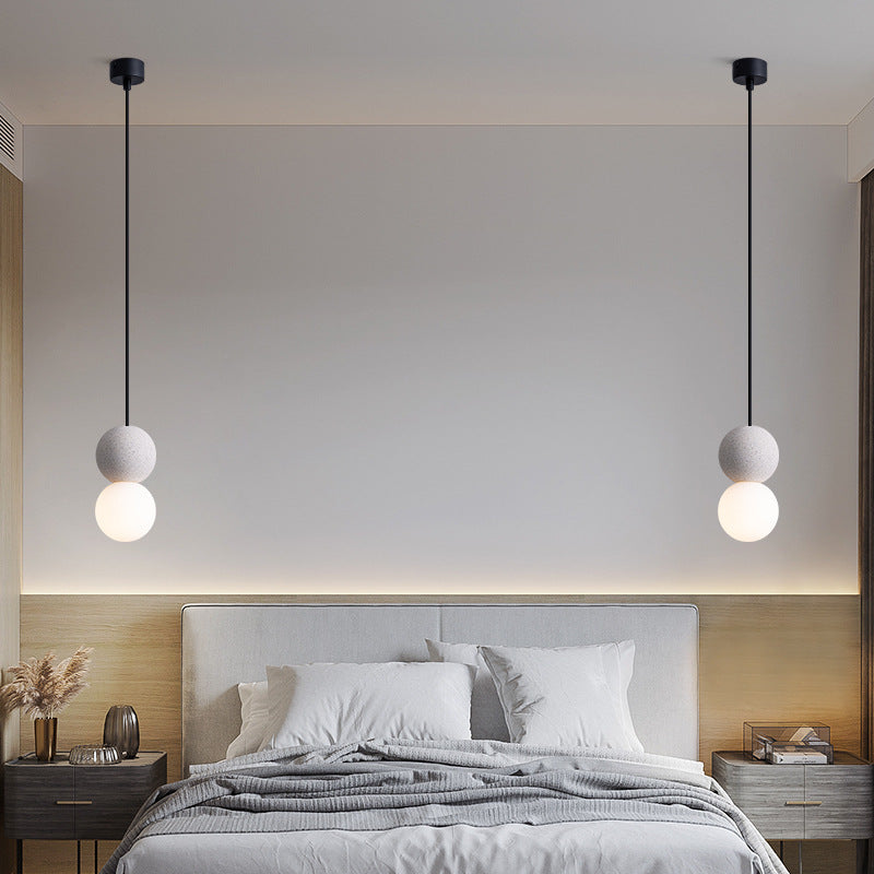 Royelux Concrete Glass Pendant Light for Kitchen Island, Dining Room & Entryway