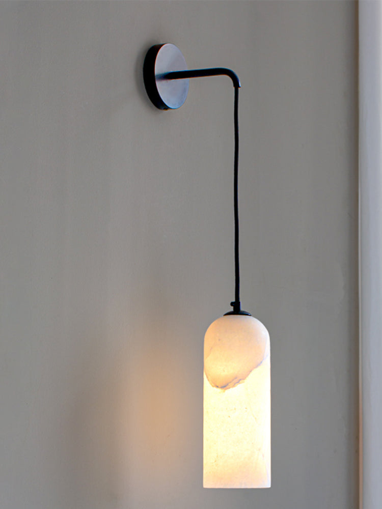 Royelux Modern Natural Marble Wall Sconce - Elegant Stone & Brass Wall Light