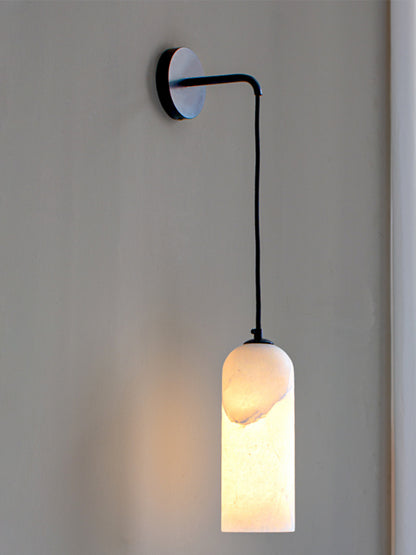 Royelux Modern Natural Marble Wall Sconce - Elegant Stone & Brass Wall Light