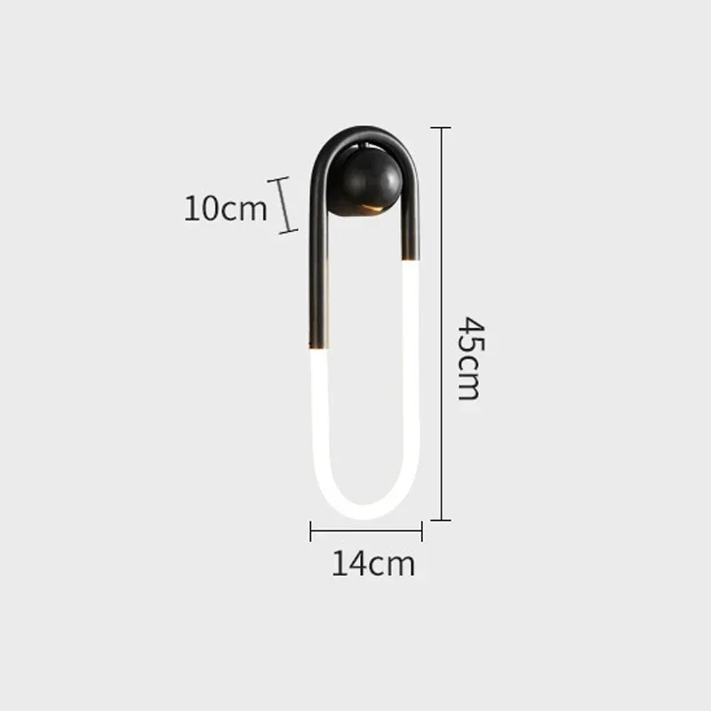 LuxRoyale Sculptural Loop Silhouette Wall Lamp in Brass Finish