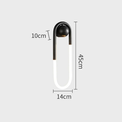 LuxRoyale Sculptural Loop Silhouette Wall Lamp in Brass Finish