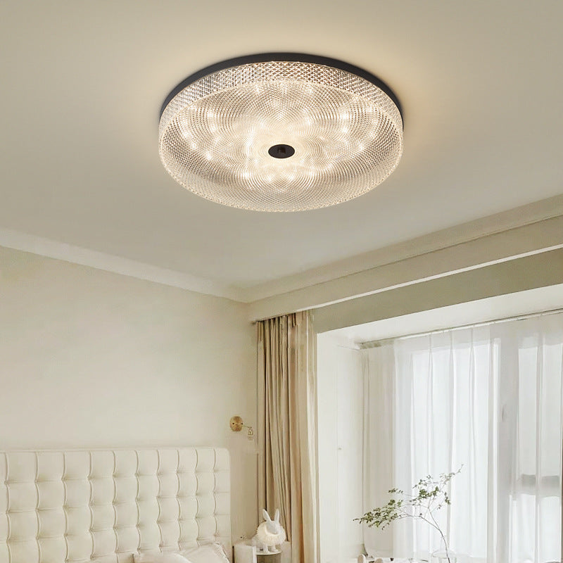 LuxRoyale Modern Crystal Round Ceiling Light Dimmable LED Flush Mount Fixture