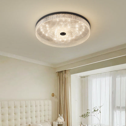 LuxRoyale Modern Crystal Round Ceiling Light Dimmable LED Flush Mount Fixture