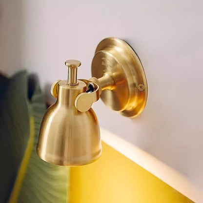 Royelux Vintage Brushed Brass Bell Wall Sconce - Adjustable Industrial Accent Light