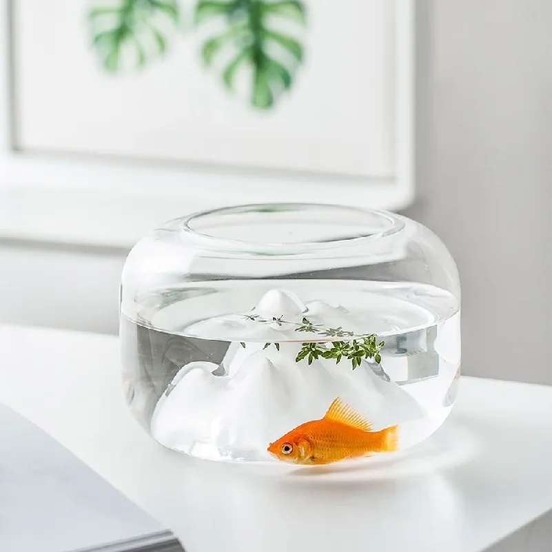 RoyaleGlow Mountain Aquarium Lamp - Unique LED Night Light & Desktop Decor