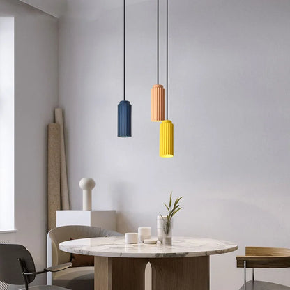 Royelux Fluted Matte White Pendant Light for Kitchen Island