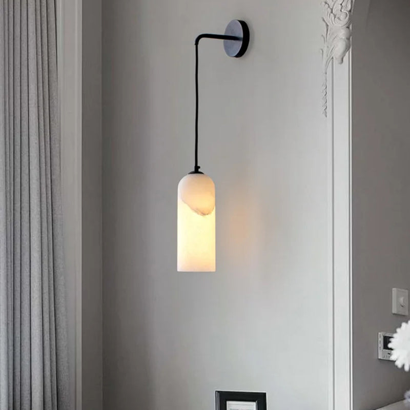 Royelux Modern Natural Marble Wall Sconce - Elegant Stone & Brass Wall Light