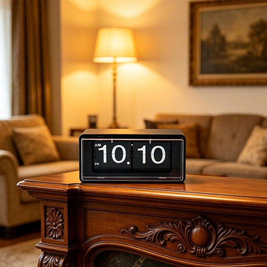 Lumora Modern Retro Desk Flip Clock with Automatic Page Display