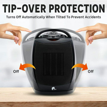 Royaleva Portable Electric Space Heater Super Quiet Oscillating Heater Fan Thermostat