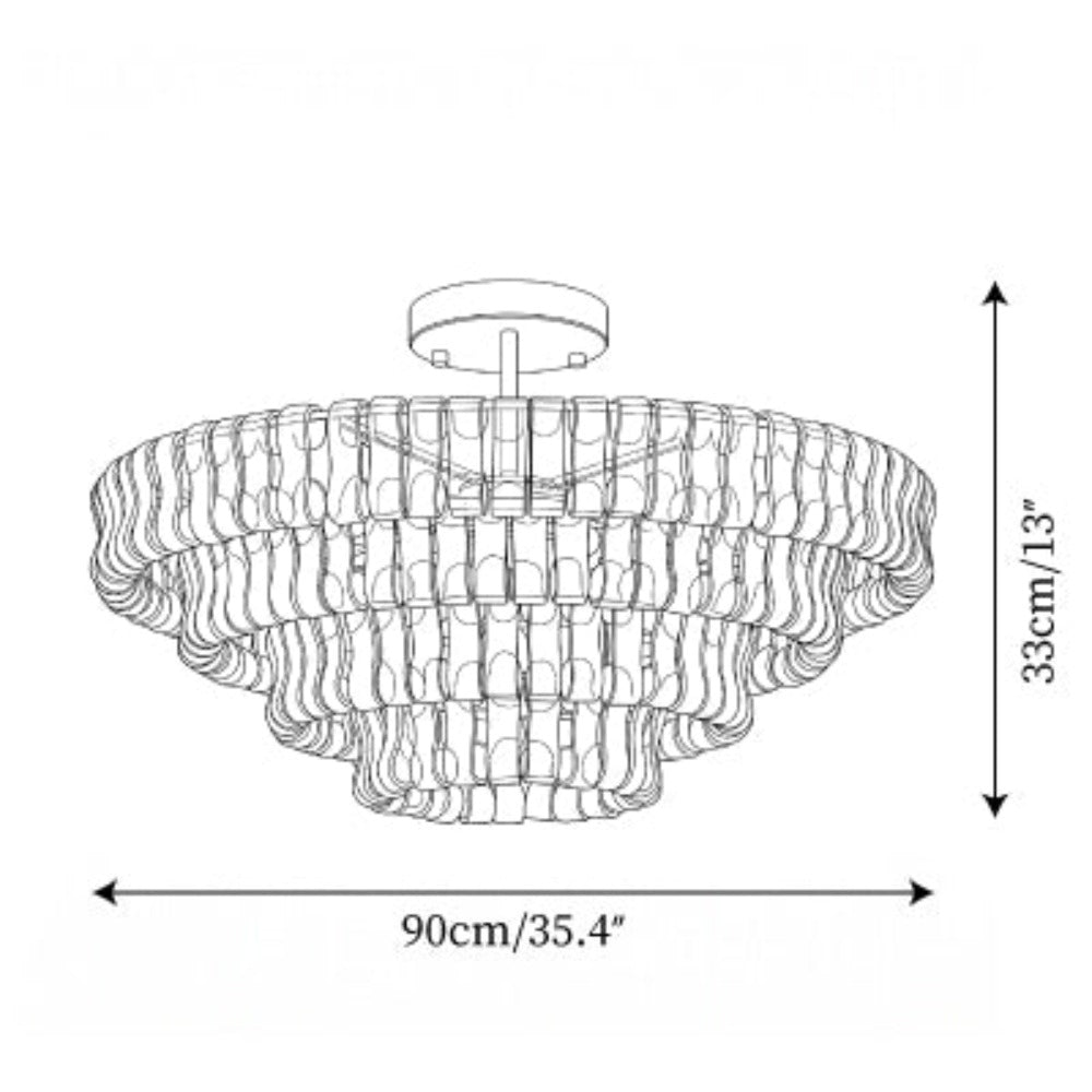 RoyaleGlow Murano Glass Semi Flush Mount Ceiling Light Fixture