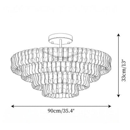 RoyaleGlow Murano Glass Semi Flush Mount Ceiling Light Fixture