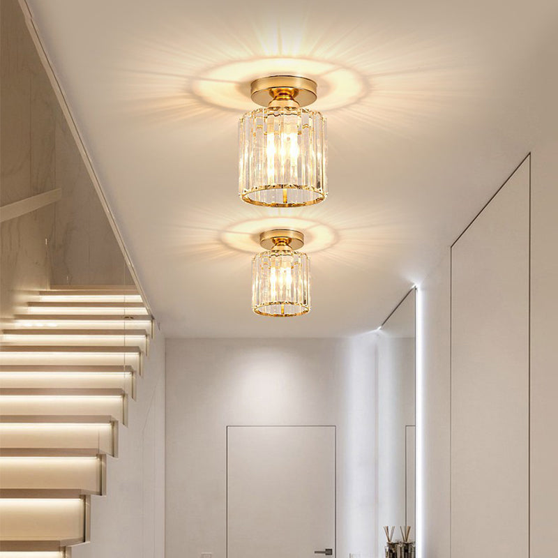 Royelux Crystal Semi-Flush Pendant Light, Modern Hallway Elegant Ceiling Lamp Fixture