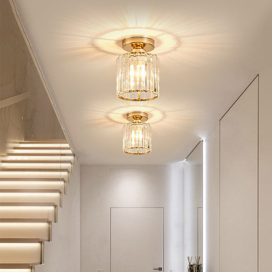 Royelux Crystal Semi-Flush Pendant Light, Modern Hallway Elegant Ceiling Lamp Fixture
