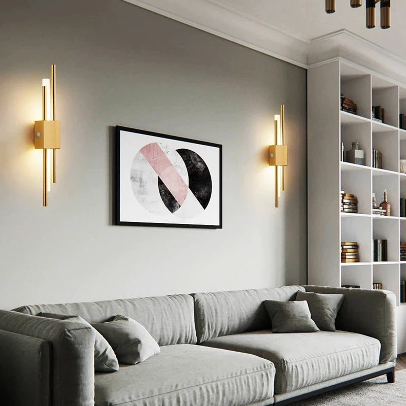 RoyaleGlow Modern LED Wall Sconce Light Fixture-Gold Nordic Indoor Lamp for Bedroom