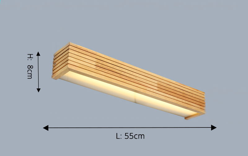 RoyaleGlow Wood LED Wall Sconce - Modern Rectangular Nordic Light